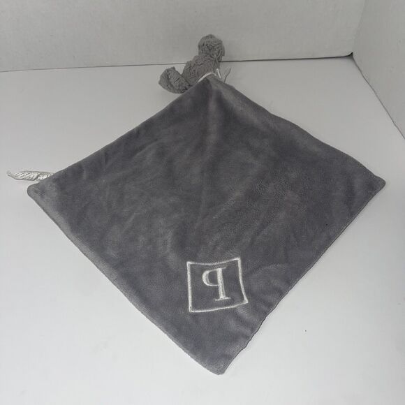 Pottery Barn Kids PBK Elephant Thumbie Security Blanket Lovey Plush Baby Gray - Picture 8 of 9